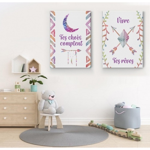 2 panneaux Tes choix comptent Vivre tes rêves -  Accueil - SWEET MURALE