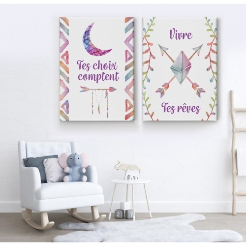 2 panneaux Tes choix comptent Vivre tes rêves -  Accueil - SWEET MURALE