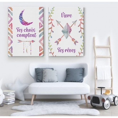 2 panneaux Tes choix comptent Vivre tes rêves -  Accueil - SWEET MURALE