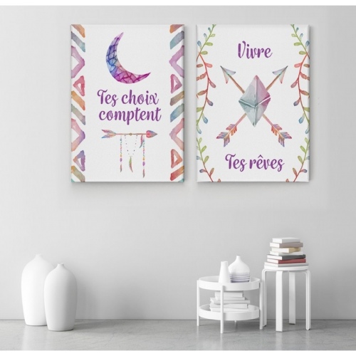 2 panneaux Tes choix comptent Vivre tes rêves -  Accueil - SWEET MURALE