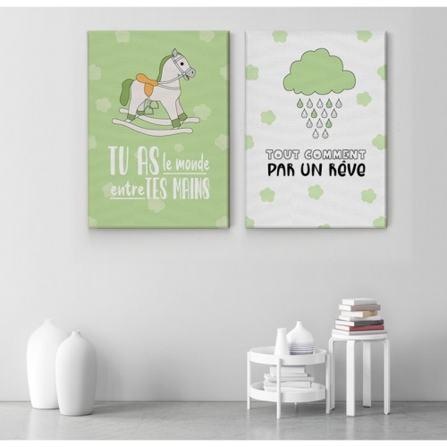 2 panneaux Tout commence par un rêve -  Accueil - SWEET MURALE