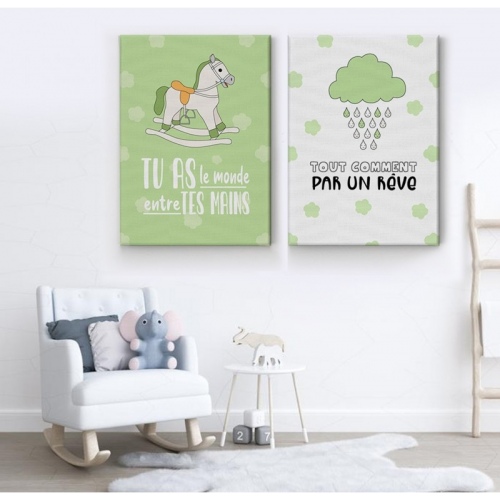 2 panneaux Tout commence par un rêve -  Accueil - SWEET MURALE