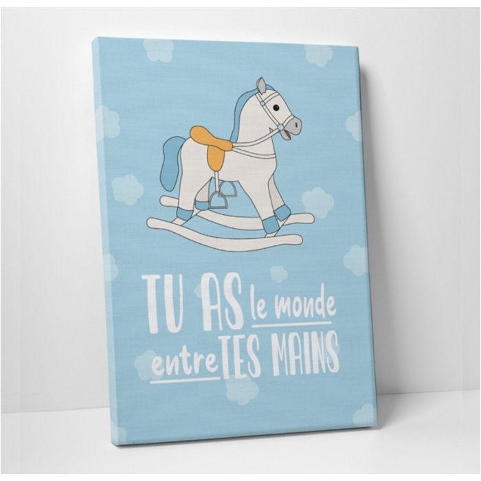 You have the world in your hands Blue background -  Illustrations - SWEET MURALE