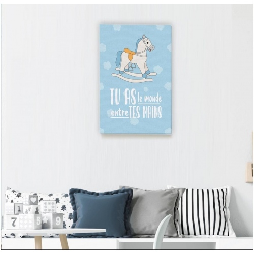 You have the world in your hands Blue background -  Illustrations - SWEET MURALE