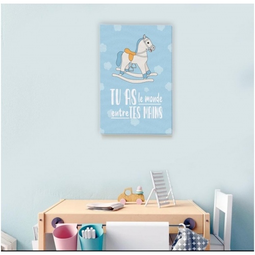 You have the world in your hands Blue background -  Illustrations - SWEET MURALE