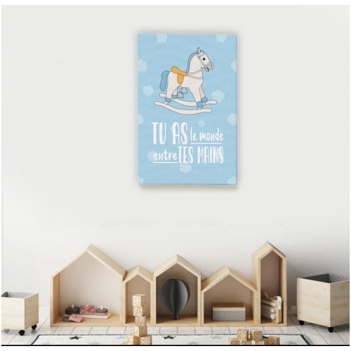 You have the world in your hands Blue background -  Illustrations - SWEET MURALE