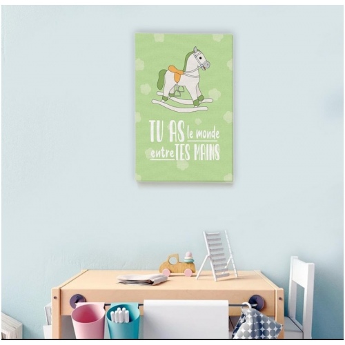 You have the world in your hands Green background -  Illustrations - SWEET MURALE