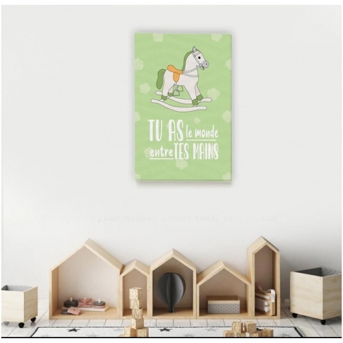 You have the world in your hands Green background -  Illustrations - SWEET MURALE