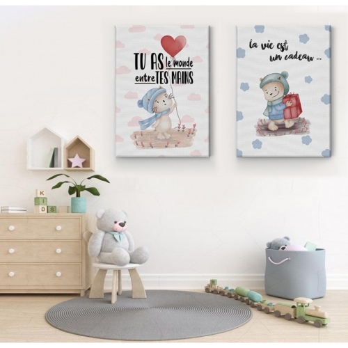 2 sets You have the world in your hands Life is a gift Red Blue -  Home - SWEET MURALE