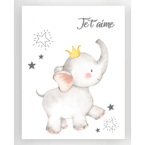 3 panneaux Little Elephants Saumon 2 -  Lot de 3 pièces - SWEET MURALE