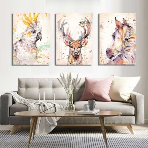 3 panneaux Boule d'amour Rose -  Lot de 3 pièces - SWEET MURALE