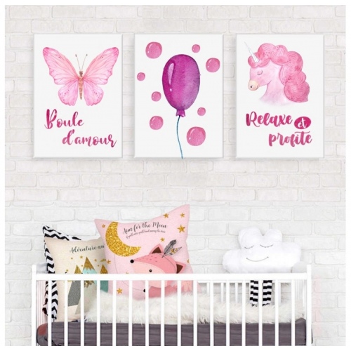 3 sets Pink love ball -  Set of 3 pieces - SWEET MURALE