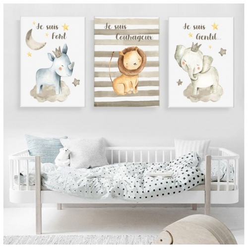 3 sets I am brave I am strong Lion -  Set of 3 pieces - SWEET MURALE