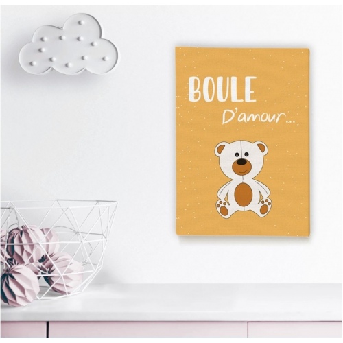 Boule d'amour Fond jaune -  Illustrations - SWEET MURALE