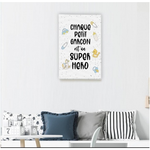 Every Little Boy is a Superhero Light Blue -  Illustrations - SWEET MURALE