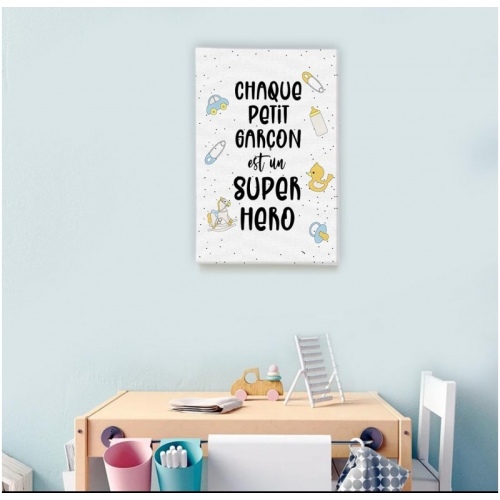 Every Little Boy is a Superhero Light Blue -  Illustrations - SWEET MURALE