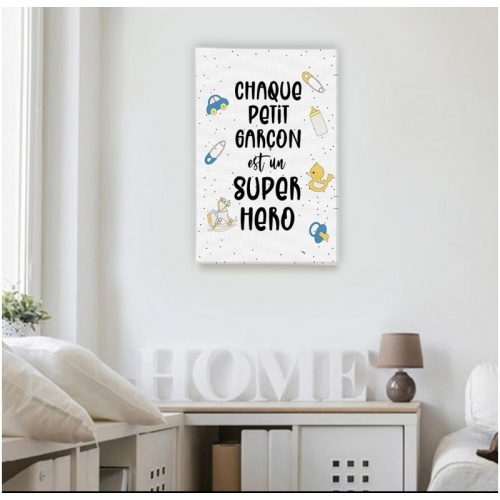 Every Little Boy is a Superhero Dark Blue -  Illustrations - SWEET MURALE