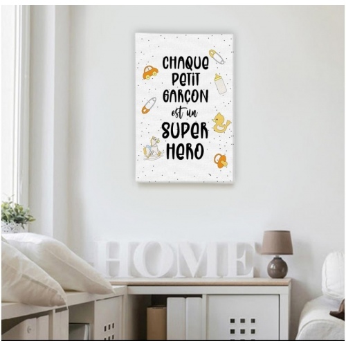 Every Little Boy is a superhero Orange -  Illustrations - SWEET MURALE