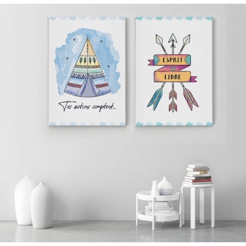 2 panneaux Esprit Libre Tes actions comptent -  Accueil - SWEET MURALE