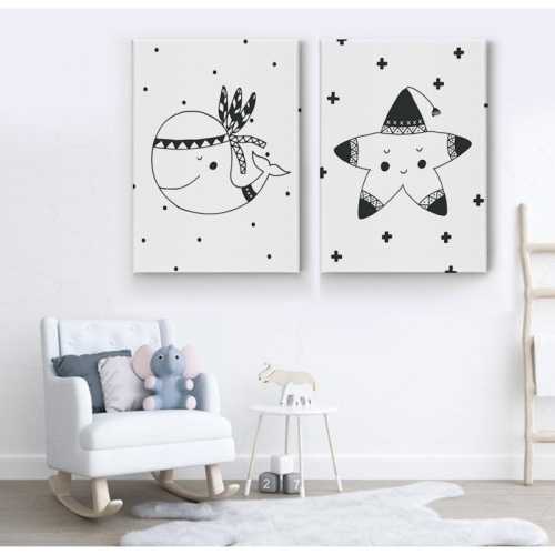 2 sets Star Whale sketch -  Home - SWEET MURALE