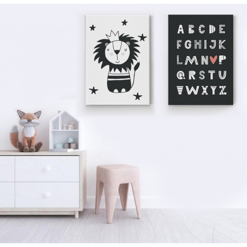 2 panneaux Lion et Alphabet -  Accueil - SWEET MURALE