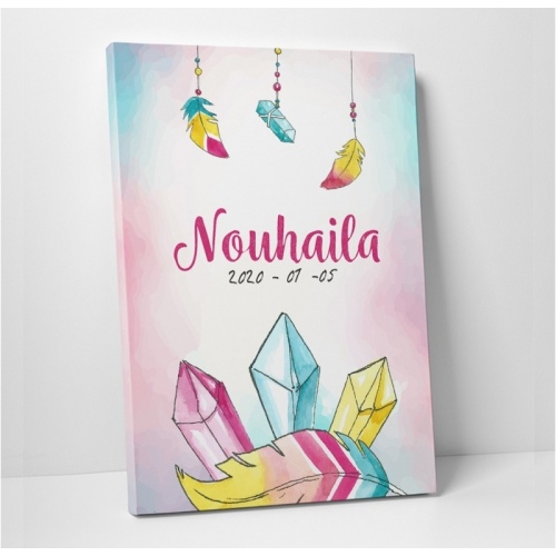 personalized blue pink yellow -  Illustrations - SWEET MURALE