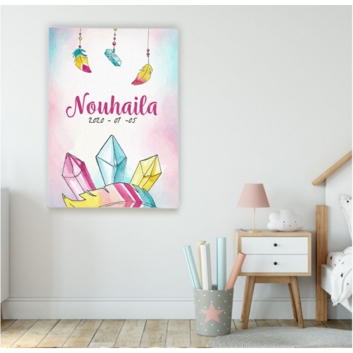 personalized blue pink yellow -  Illustrations - SWEET MURALE