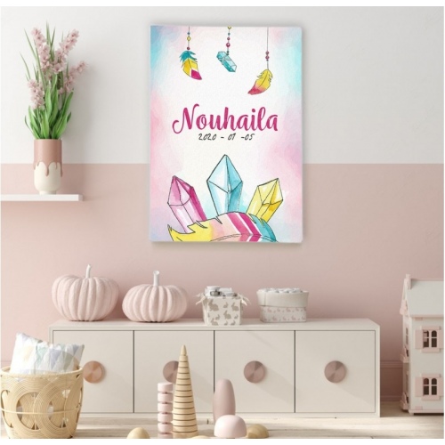 personalized blue pink yellow -  Illustrations - SWEET MURALE