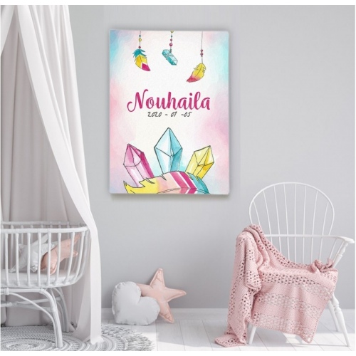 personalized blue pink yellow -  Illustrations - SWEET MURALE