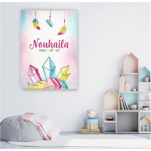 personalized blue pink yellow -  Illustrations - SWEET MURALE